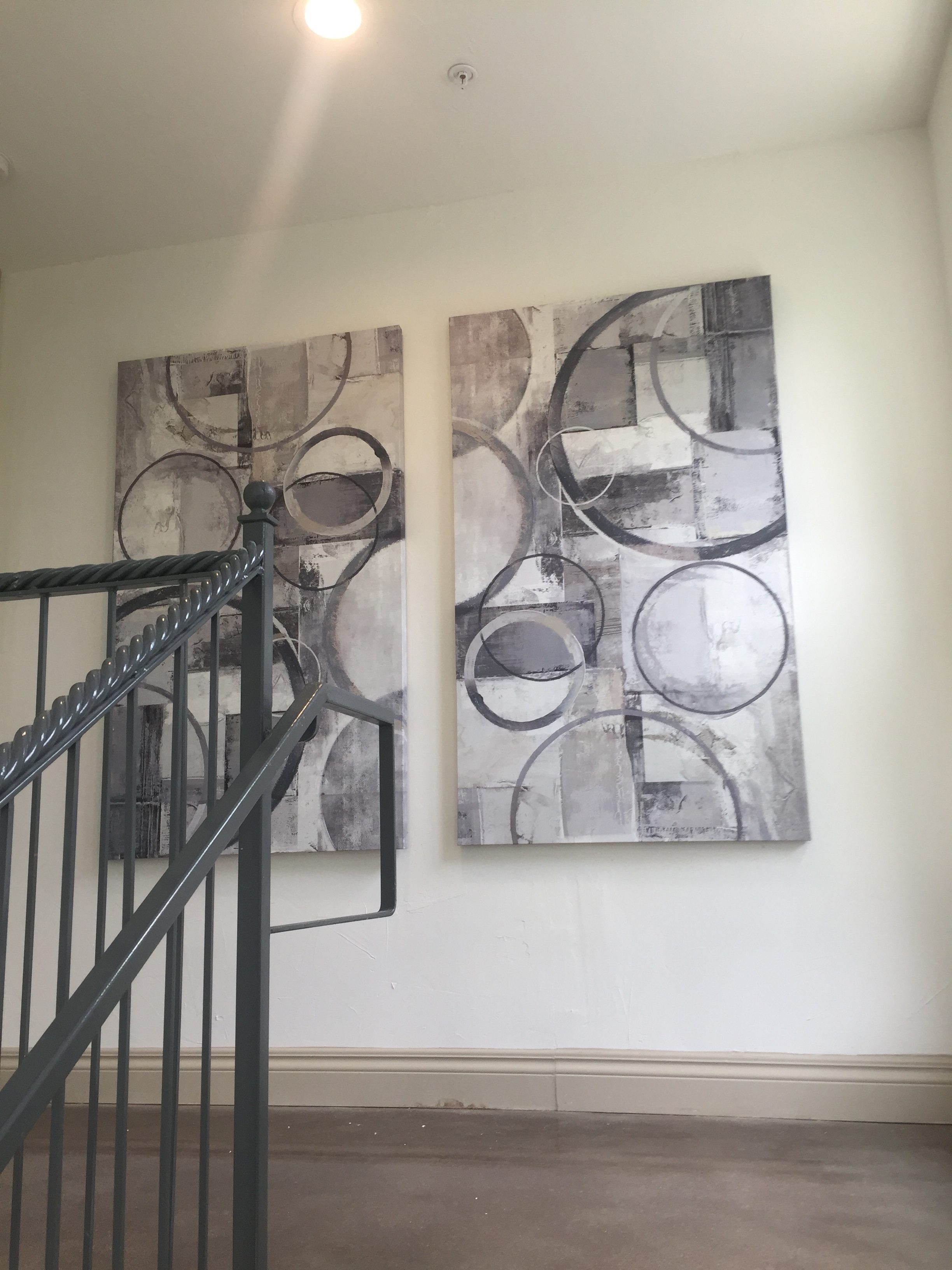 Paintings in Stairway, Bell Quarry Hill, Austin, Texas